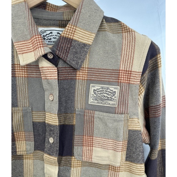 Sierra Nevada Brown Plaid Collared‎ Button Down Flannel New Shirt Women's Size M - Picture 11 of 16